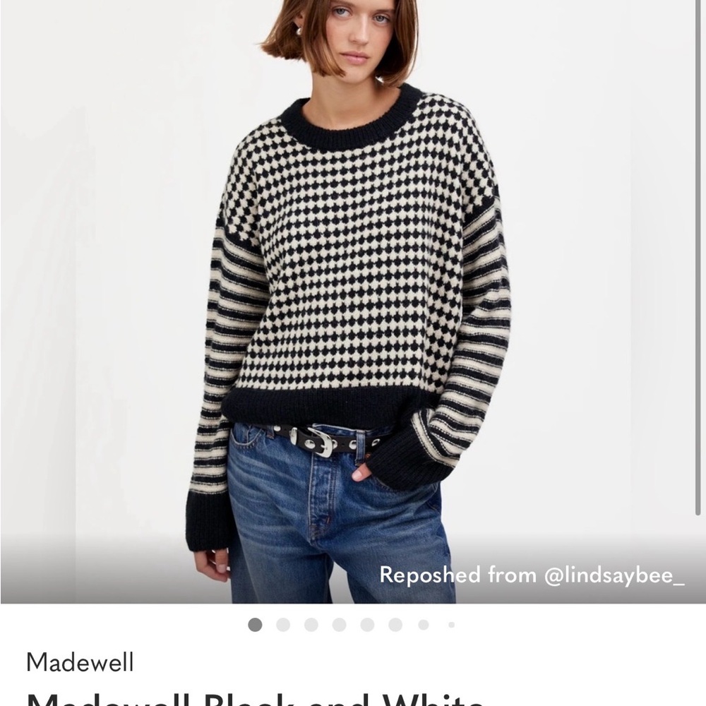 Madewell Black and White Sweater